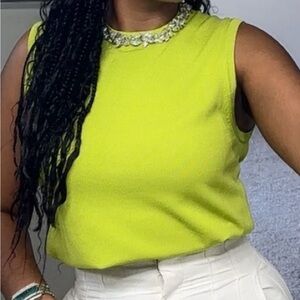 Embellished Lime Green Sleeveless Top